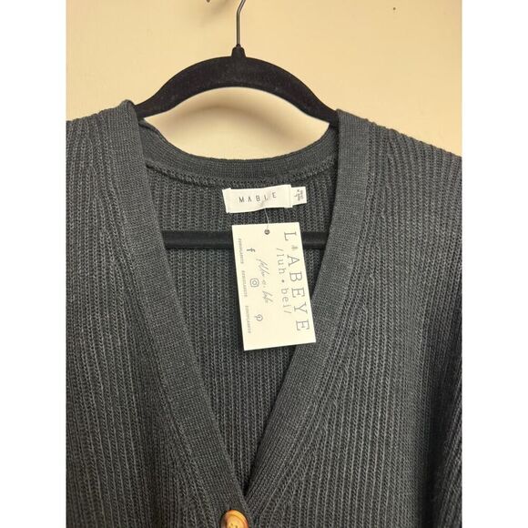 Mable Rib-Knit Front-Tie Maxi Sweater Dress NWT Sz. L - Picture 5 of 8